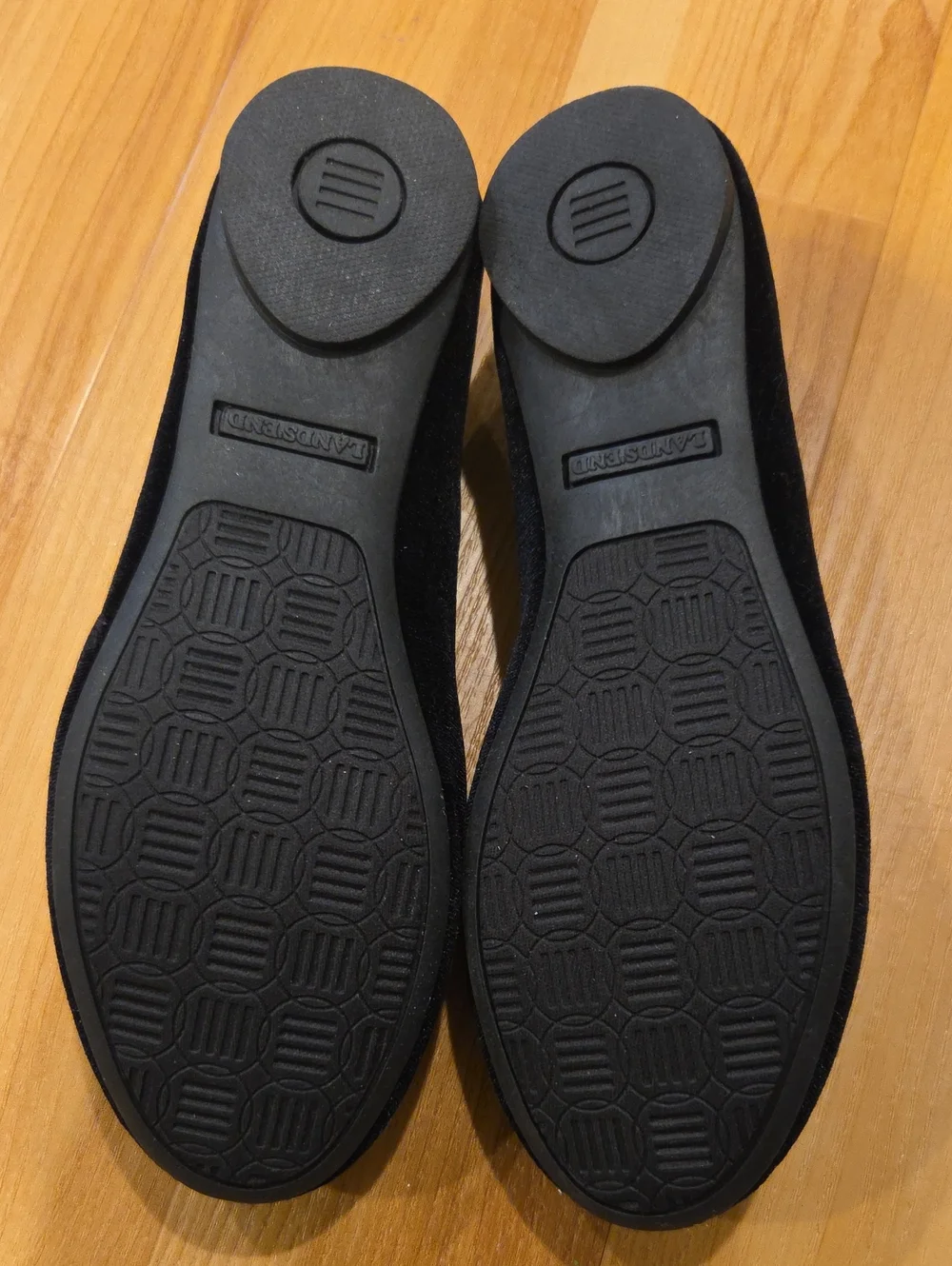 Black Slip-On Flats with Fox Embroidery